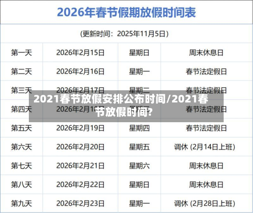2021春节放假安排公布时间/2021春节放假时间?-第1张图片