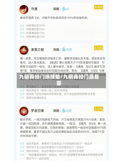 九阴真经门派技能/九阴真经门派易容-第2张图片