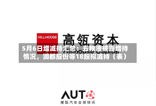5月6日增减持汇总：五粮液披露增持情况，润都股份等18股拟减持（表）-第1张图片