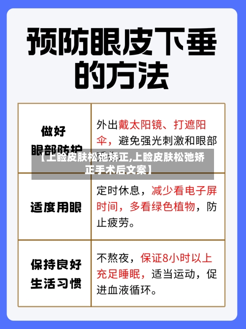 【上睑皮肤松弛矫正,上睑皮肤松弛矫正手术后文案】-第2张图片