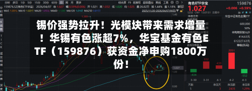 锡价强势拉升！光模块带来需求增量！华锡有色涨超7%，华宝基金有色ETF（159876）获资金净申购1800万份！-第1张图片