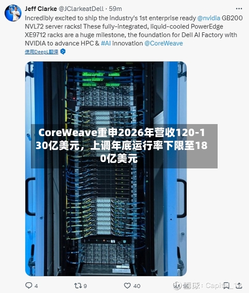 CoreWeave重申2026年营收120-130亿美元	，上调年底运行率下限至180亿美元-第1张图片