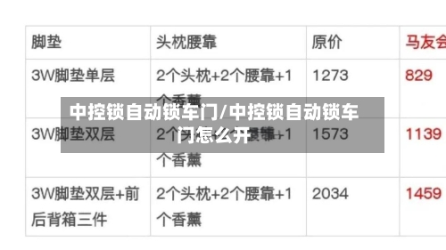 中控锁自动锁车门/中控锁自动锁车门怎么开-第3张图片