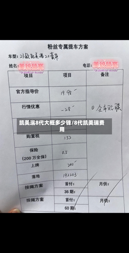 凯美瑞8代大概多少钱/8代凯美瑞费用-第1张图片