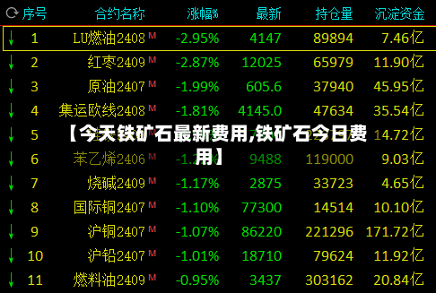 【今天铁矿石最新费用,铁矿石今日费用】-第1张图片