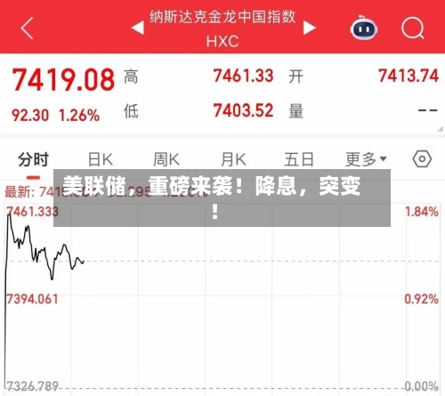 美联储，重磅来袭！降息，突变！-第1张图片
