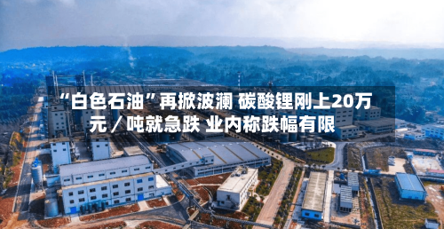 “白色石油”再掀波澜 碳酸锂刚上20万元／吨就急跌 业内称跌幅有限-第2张图片