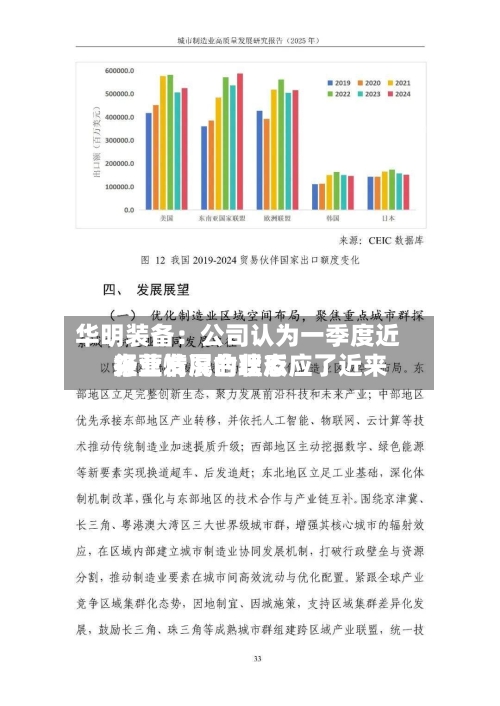 华明装备：公司认为一季度近来经营情况合理反应了近来行业发展的状态-第1张图片