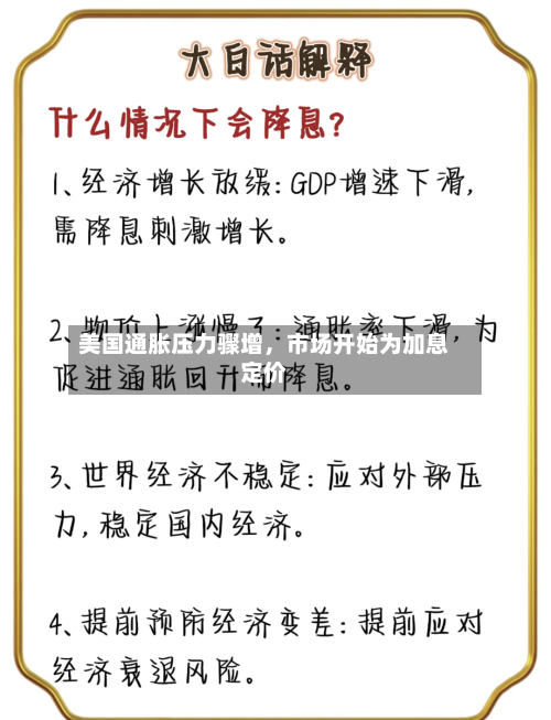 美国通胀压力骤增，市场开始为加息定价-第1张图片