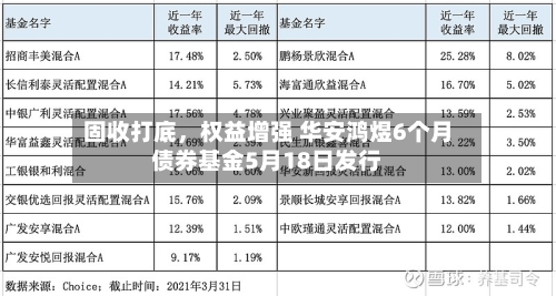 固收打底，权益增强 华安鸿煜6个月债券基金5月18日发行-第1张图片
