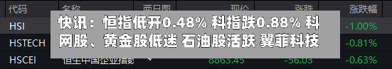 快讯：恒指低开0.48% 科指跌0.88% 科网股、黄金股低迷 石油股活跃 翼菲科技上市首日涨近80%-第1张图片