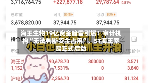 海王生物19亿资金暗雷引爆！审计机构“无法判断资金占用”，ST海王索赔正式启动-第2张图片