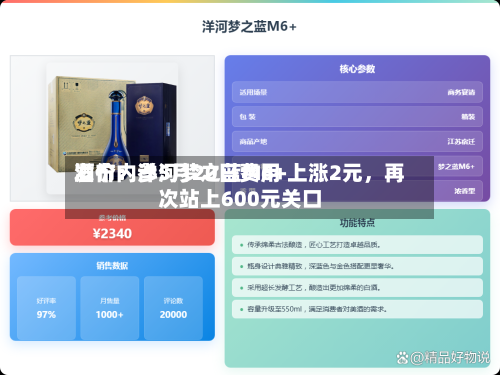 酒价内参5月20日费用发布：洋河梦之蓝M6+上涨2元，再次站上600元关口-第3张图片