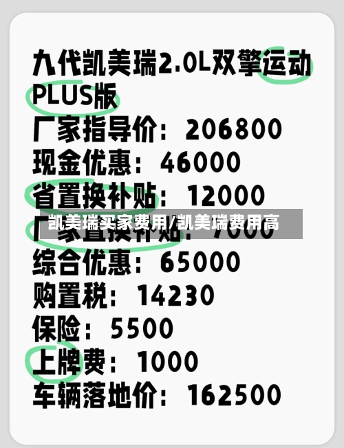 凯美瑞买家费用/凯美瑞费用高-第2张图片