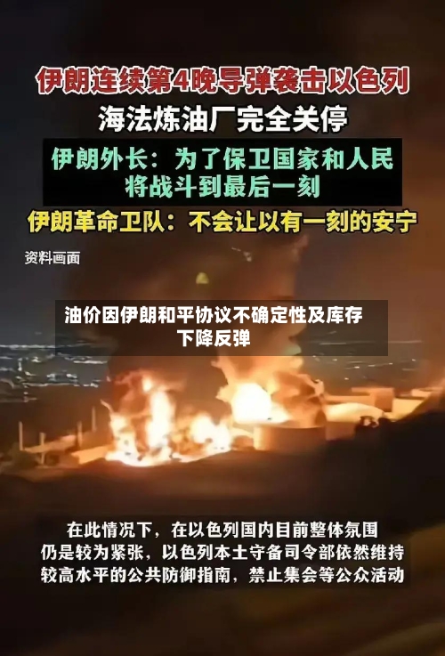 油价因伊朗和平协议不确定性及库存下降反弹-第1张图片