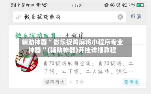 辅助神器“ 微乐捉鸡麻将小程序专业神器 ”(辅助神器)开挂详细教程-第2张图片