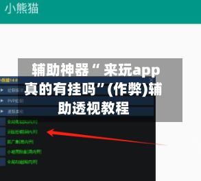 辅助神器“ 来玩app真的有挂吗”(作弊)辅助透视教程-第1张图片