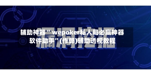 辅助神器“ wepoker私人局必赢神器软件助手”(作弊)辅助透视教程-第2张图片